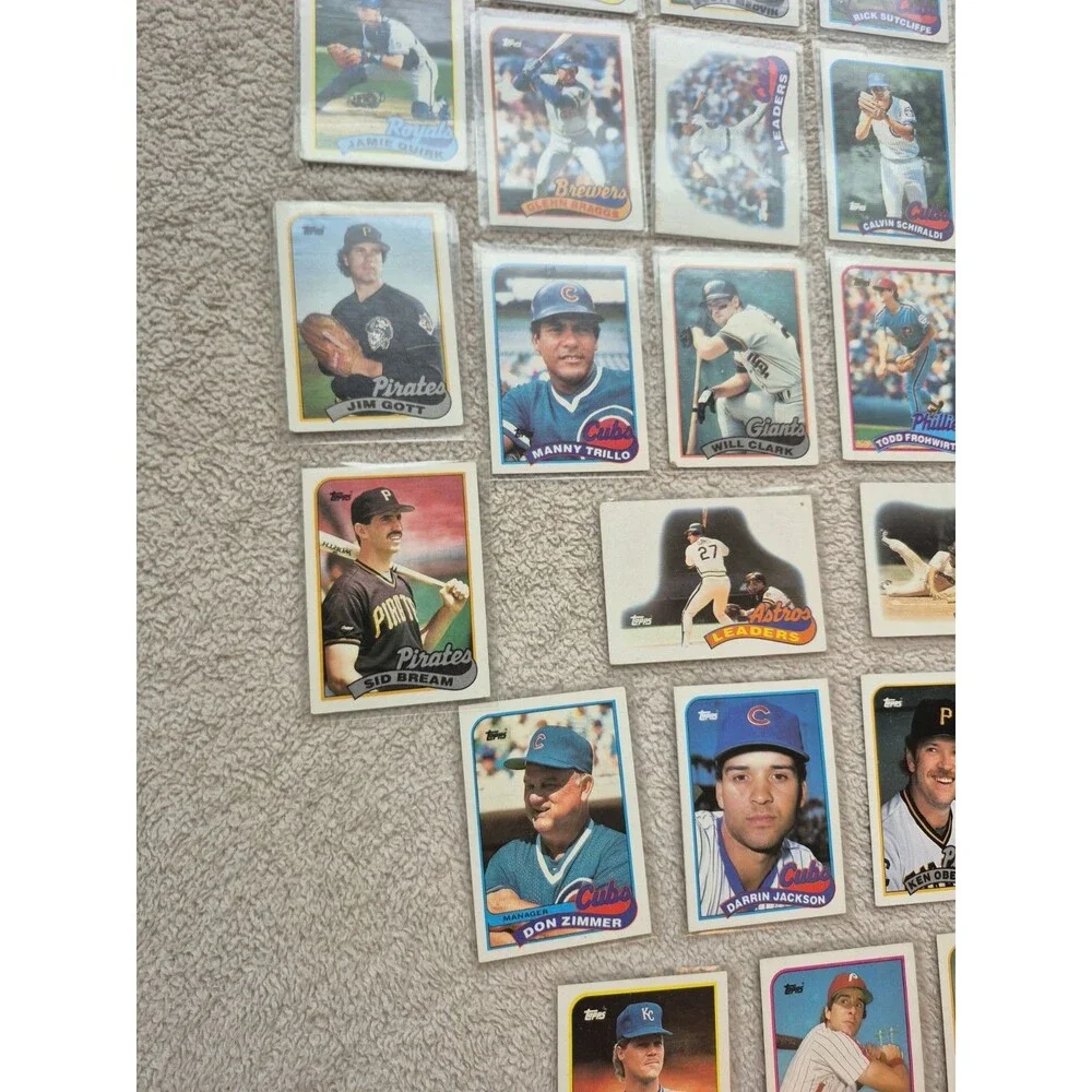 1989 Topps Baseball Card Lot 28 Cards Craig Biggio Will Clark Cubs Pirates MLB